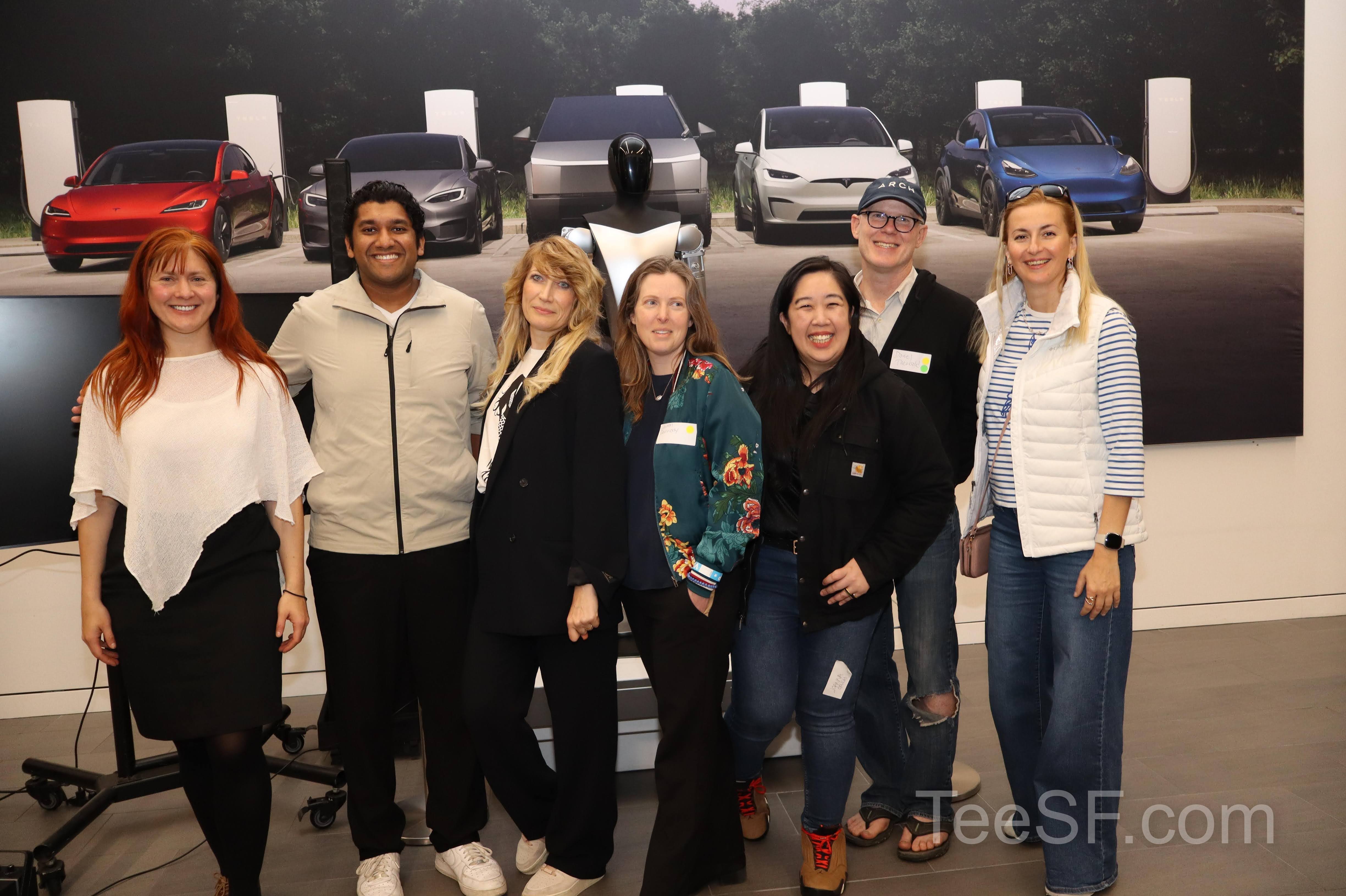 A photo from a pitch night event at Tesla in San Francisco.